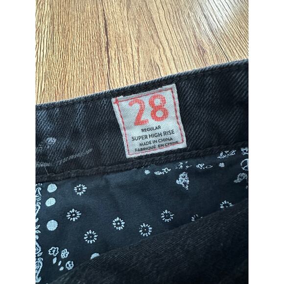 Free People Black Button Jean Skirt Size 28 - Picture 2 of 6